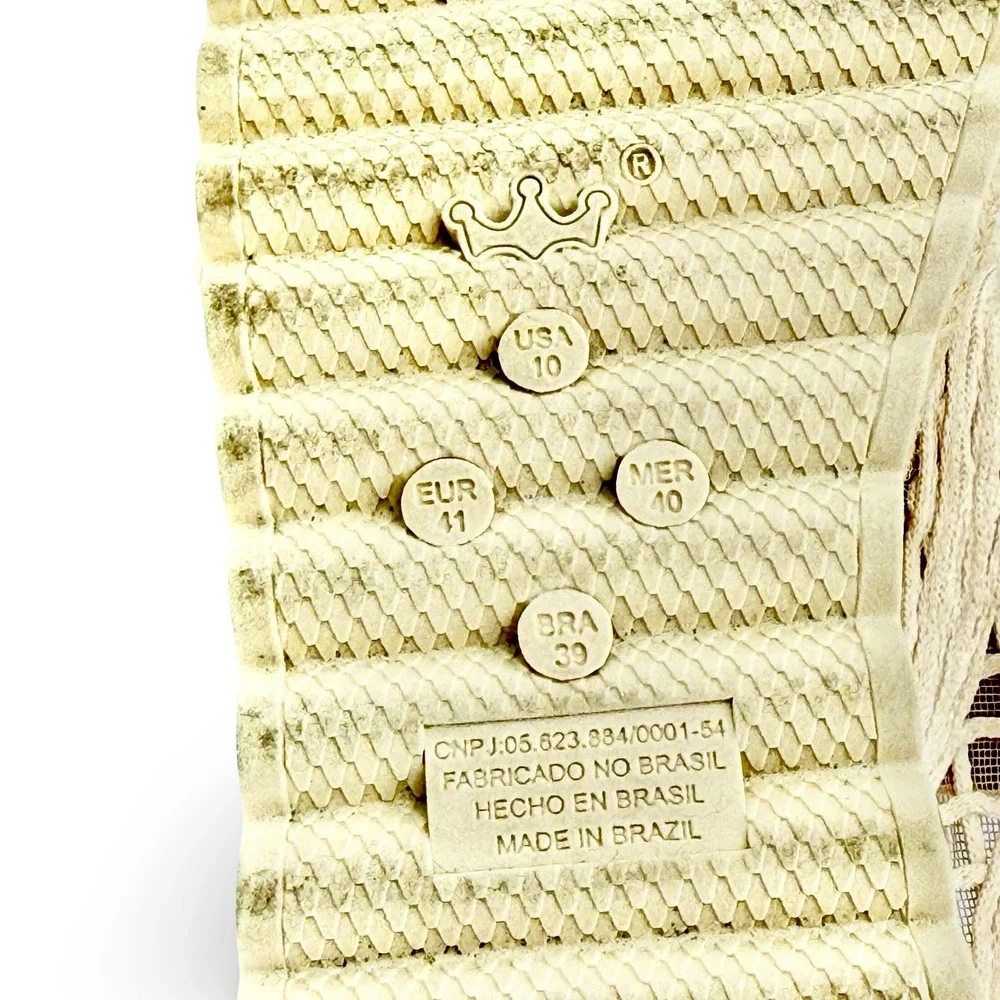 Love Rio Women Elsie Espadrille Sneakers 10 Natural Woven Lattice Lace Up Brazil